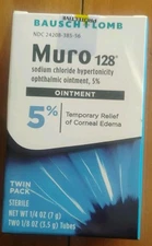 Muro 128 5%Sodium Chloride Ointment,Twin Pack,Two 1/8oz.01/26 Box Sealed