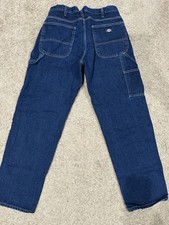 Dickies Relaxed Fit Carpenter Jeans 34x32 Dark Wash Workwear Utility NWT