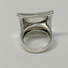 Fine NF Thailand 925 Sterling Silver Big Square Mother Of Pearl Ring Size 6 — photo 7