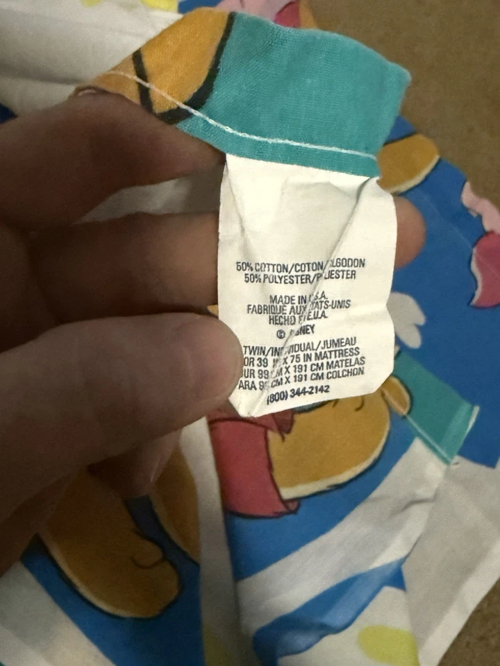 Hoja Top Winnie The Pooh Talla Doble Disney Vintage Años 90 Hecha en EE. UU. Foto 4 de 4