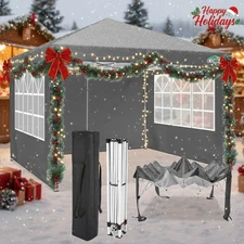 10x10FT Pop Up Canopy Tent with 4 Removable Sidewalls Waterproof Commercial NEW