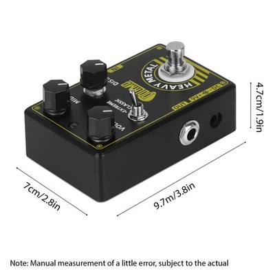 Dolamo Heavy Metal Guitar Effects Pedal High Gain Distortion Volume/Mid DC IKGL