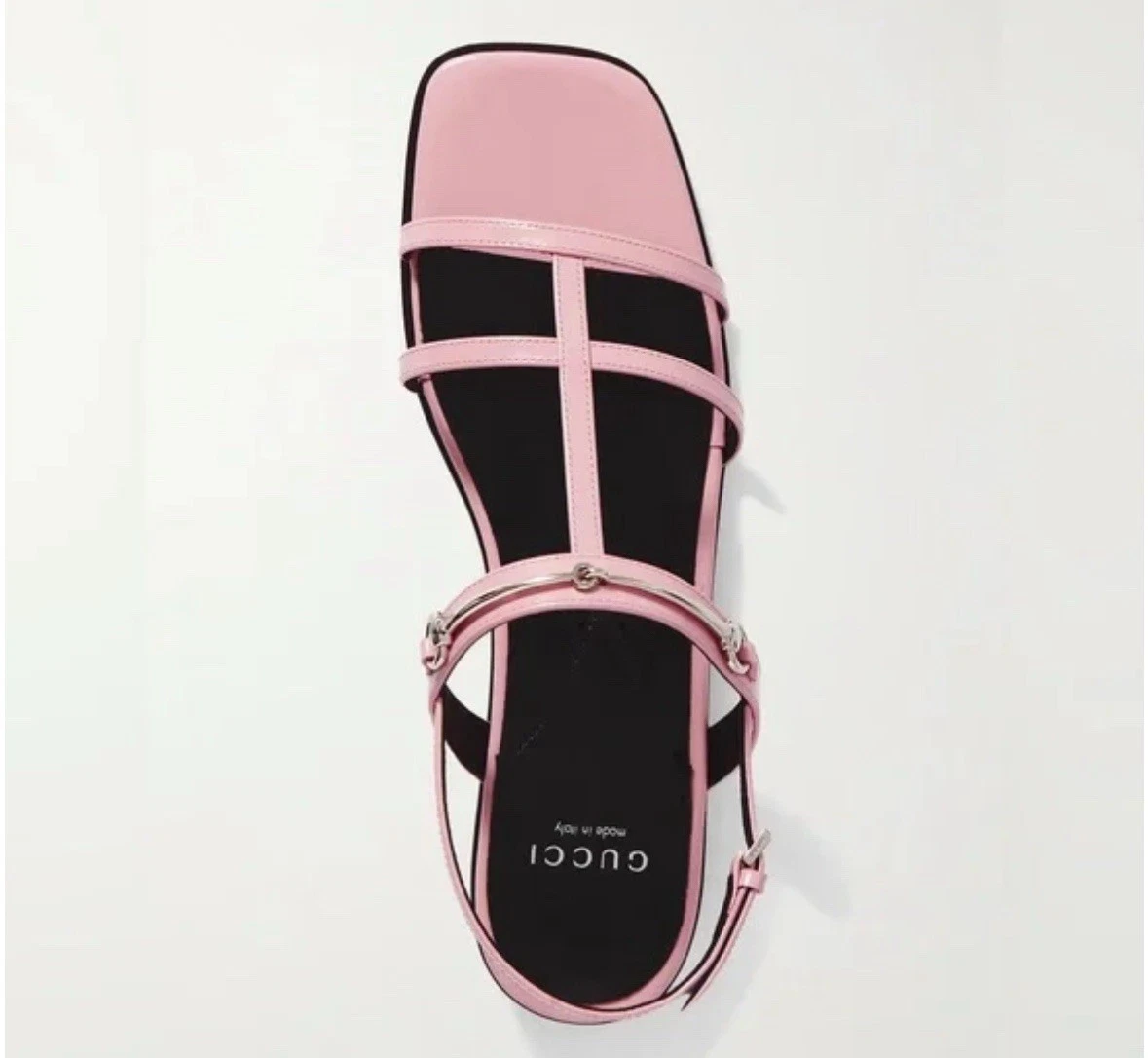 Gucci — Gucci Women's Horsebit Strappy Sandals In Pink Patent Leather EU 37.5 , US 7
