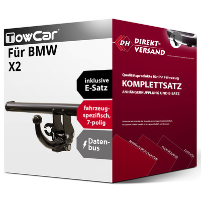 Für BMW X2 U10 (TowCar) Anhängerkupplung abnehmbar + E-Satz 7pol spezifisch neu
