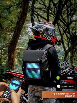 Pixel LED Screen Backpack, Divoom Pixoo-M Men's Daypack for Cycling & Tech Gift
