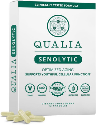 Qualia Senolytic Supplement with Fisetin Quercetin, 1 Month Supply