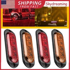 2*Amber & 4-LED 2*Red Truck Trailer Picup Lorry Marker Side Light Clearance Lamp