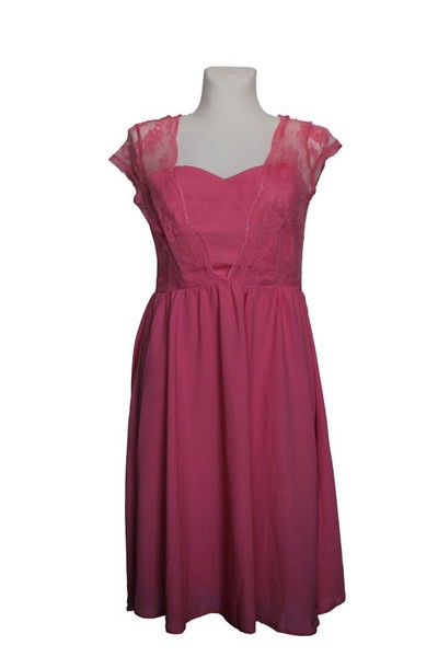 Damenkleid Kleid Spitzenkleid Party John Zack Top With Skirt Rosa Gr. 38 Neu-image