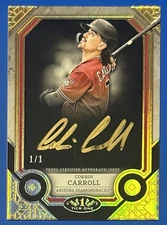 2024 Topps Tier One Gold Auto Corbin Carroll Auto 1/1 T1A-CC Arizona Diamondback