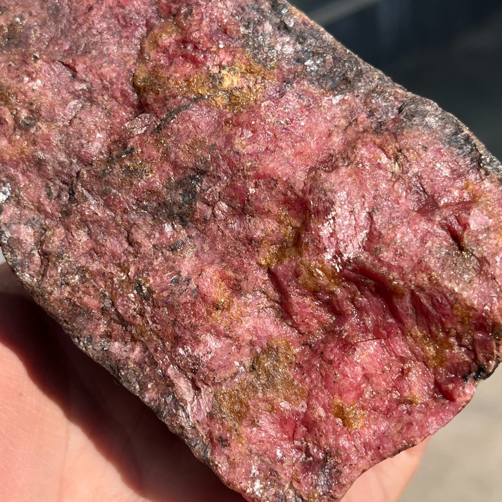 3.50lb Raw Ore Red Black Rhodonite Quartz Gemstone Mineral Specimen Healing