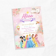 Princesses Disney Digital Invitation Birthday Royal Castle Party invitacion