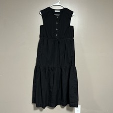 Everlane Dress Tiered Cotton Midi Maxi Black Size XS