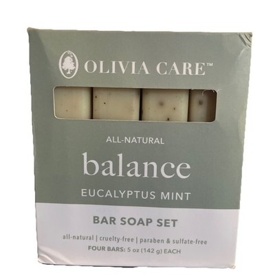 Olivia Care -  Balance Eucalyptus Mint all-natural Bar Soap  4 Bars 5oz  Each