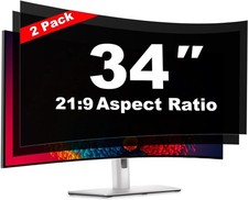 34 Inch Computer Privacy Screen Shield 2 Pack for 21:9 Widescreen Desktop M...