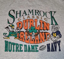 Shamrock Classic 90s  Vintage Single Stitch Men's XL Notre Dame/Navy