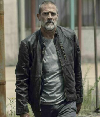 The Walking Dead Negan Jeffrey Dean Morgan Season 9 Black Leather