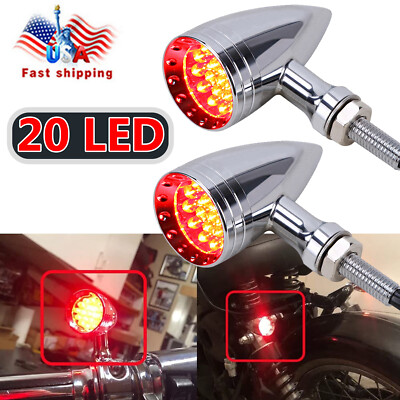 #ad #ad For Harley Sportster 1200 Fatboy Softail Dyna Motorcycle Turn Signals Lights RED $20.95