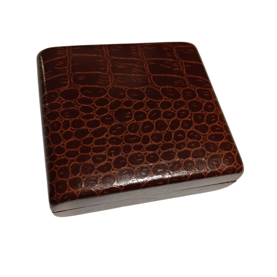 Juego de Gemelos Vintage Swank Tono Dorado Original Estuche de Cuero Sintético Marrón Foto 2 de 4