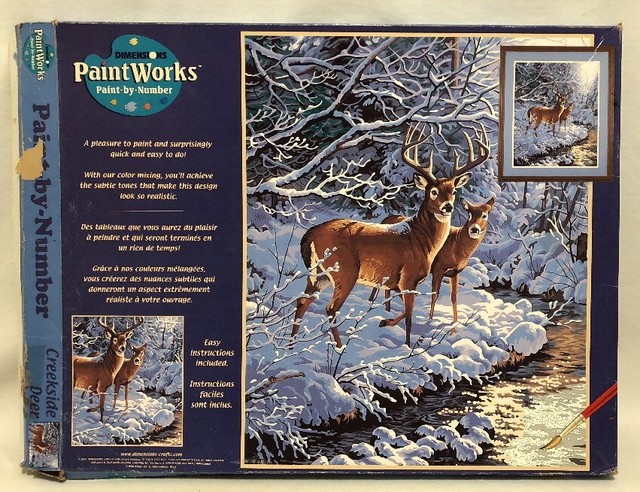 Dimensions Paint By Number Fawn Flowers Counted Kits Arts Crafts Sewing Needlework Cross Stitch