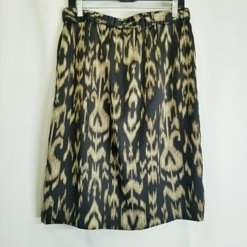 Chico's Skirt sz 1 (8-10) Brown Cheetah Animal Satin Career Modest Knee A Line - Imagen 3 de 7