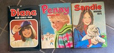 3 X Vintage Girls Annuals 1975 - 1982 Sandy, Penny And Diana For Girls