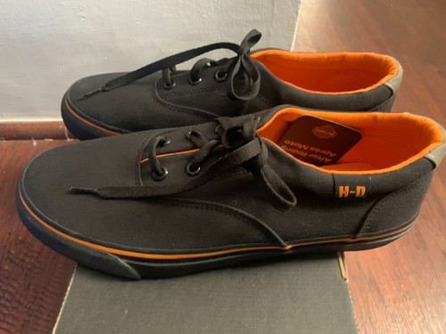 Harley Davidson Genuino Lawthorn Negro Hombre Motociclista Entrenadores Relajarse Zapatos con Cordones - Imagen 2 de 6