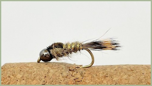 Tungsten Bead, Trout Flies, 18 Nymphs, Olives, Hares Ear, Pheasant Tail, Mixed - Picture 2 of 4