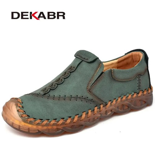 Men's Fashion Casual Leather Handmade Driving Shoes Loafers Slip-on Footwear - Picture 12 of 32