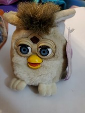Vtg 1999 Furby Buddies Beanie Plush Tiger Tan White 70-730-01