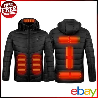 Elektrische Kapuzenjacke wasserdicht USB Heizjacke winddicht warm Herrenkleidung