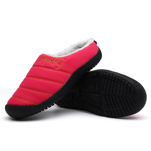 Winter Cotton Slippers Waterproof Plush Lining Warm Men Women Slippers Outdoor- - Picture 33 of 65