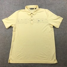 Travis Mathew Polo Shirt Mens 2XL Yellow Short Sleeve Golf Cotton Stretch