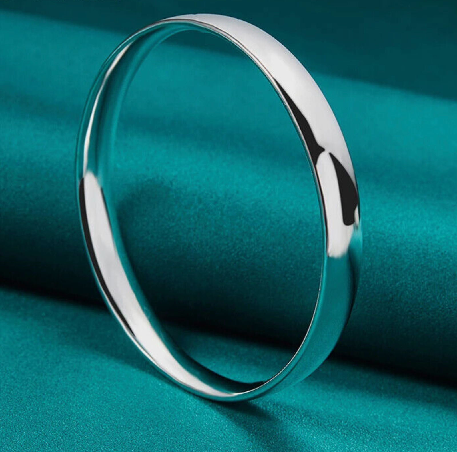 Bangle 7.5-8 in 925 Sterling Silver 10 mm Smooth Solid Bracelet for Women & Men-image