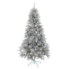 6ft/7ft Silver Mixed Pine Artificial Christmas Tree Silver Glitter Needles Xmas