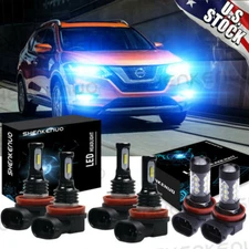 For Nissan Rogue 2014-2018 8000K LED Headlight Hi-Lo+Fog Light Bulbs Upgrade Kit