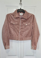 Lost + Wander Corduroy Jacket Cropped Size Large Pink Blush New With Defect