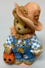 CHERISHED TEDDIES TOM YOUR SMILE IS A TREAT FIGURINE SCARECROW WITH PUMPKIN PAIL