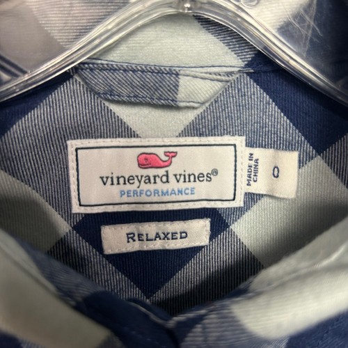 Vineyard Vines Flannel Shirt Womens Size 0 Blue Button Up Buffalo Check Relaxed - Picture 5 of 12