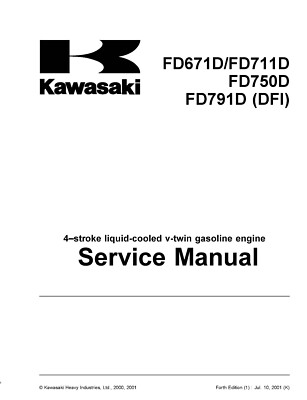Engine Manual Fits Kawasaki FD671 FD711 FD750 FD791D DFI Liquid