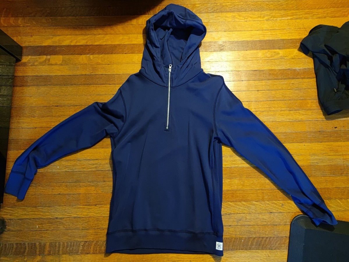 Reigning Champ Medium 1/4 Zip Hoodie in Blue