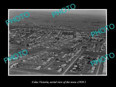 OLD LARGE HISTORIC PHOTO COLAC VICTORIA AERIAL VIEW OF THE TOWN c1930 2