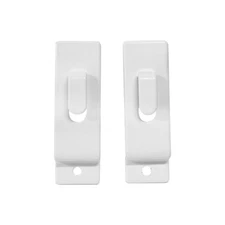 2 Pcs White Single Notch Slatwall Hook Hooks Retail Display Metal Picture Hanger