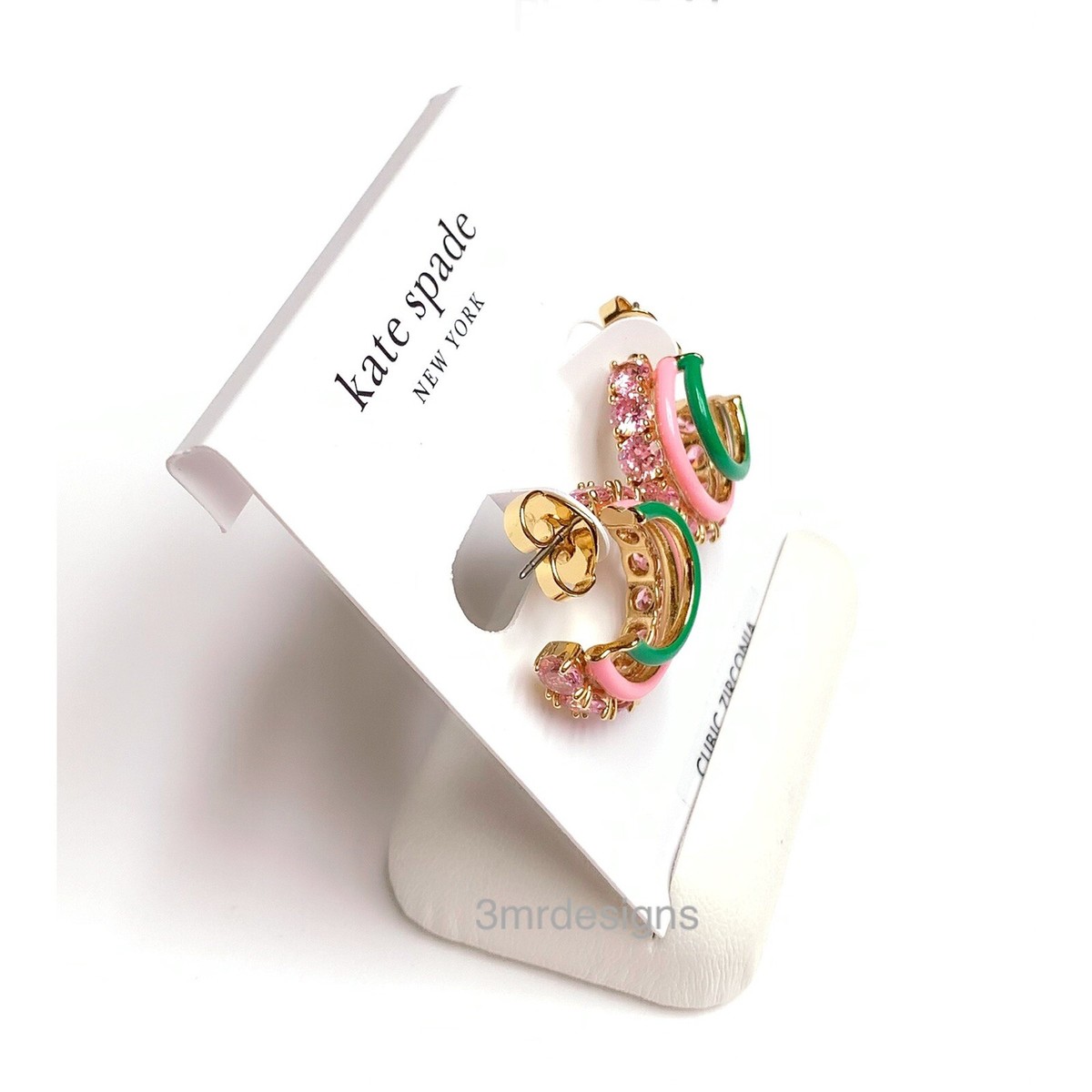 NWT Kate Spade HINT OF SHIMMER 12-K Gold Plated CZ Crystals