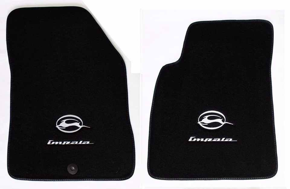 ¡NUEVO! Alfombrillas NEGRAS Chevy Impala 2006-2014 bordadas funcionando doble logotipo todos Foto 4 de 4