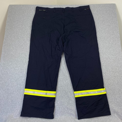 Workrite Mens FR Work Pants 48x31 Blue Hivis Strap Flame Resistant CAT2 2112 NEW - Picture 5 of 9