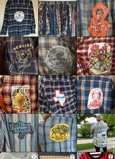 Reworked flannel shirts for women and men. Multiple color options available 