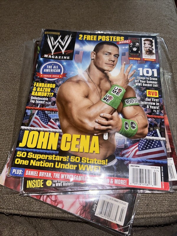 WWE magazine Cena July 2014 with Posters