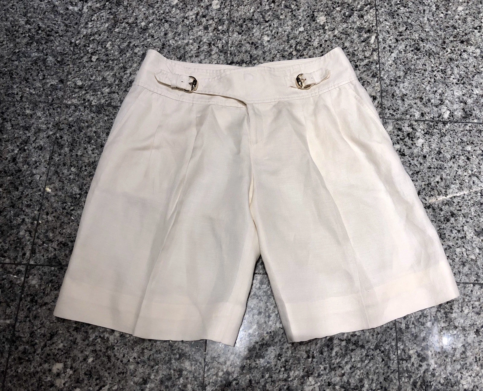 GUCCI White Linen Shorts