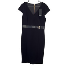 NEW Portmans womens's size 12 black sleeveless lined pencil dress work wear