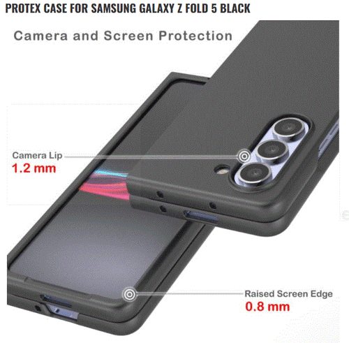 DESIGNED FLAG BLACK RED BLUE 2-PC SLIM GRIP Cover Case FOR GALAXY Z FOLD 5 PHONE - Picture 2 of 12